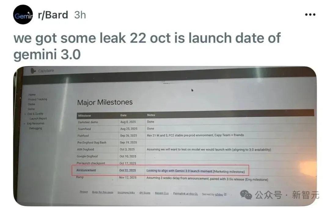 谷歌Gemini 3.0「全家桶」年度压轴，前端不再需要人类！下周王者降临