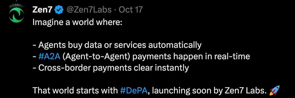 Zen7 Labs 开源全球首个去中心化支付智能体（DePA），打造下一代AI Agent 金融基础设施