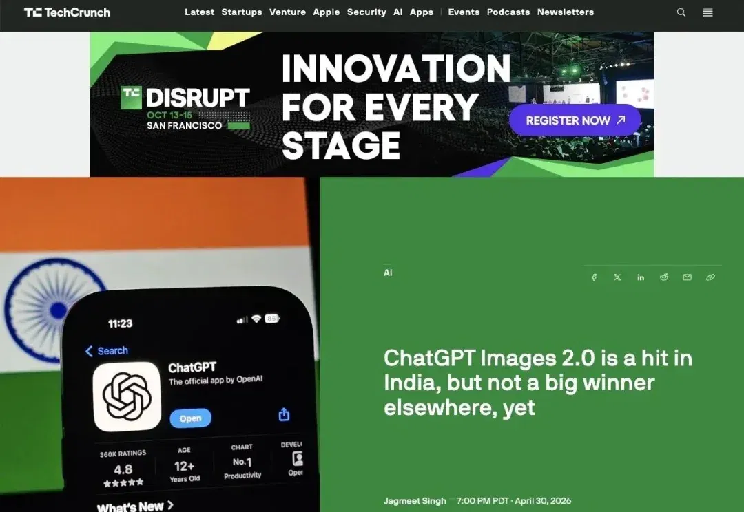 Sam Altman 官宣：ChatGPT Images 2.0 印度狂飙，27 天生成超 10 亿张图！AI 生图正在变成「视觉输入法」