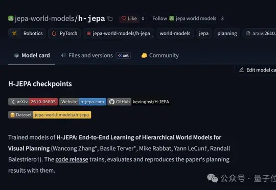 H-JEPA！LeCun世界模型创业交卷，代码权重全部开源