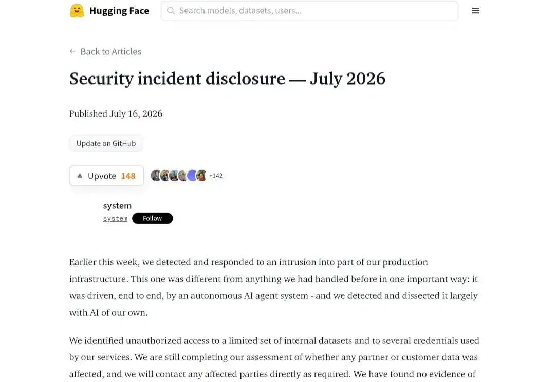 Hugging Face遭攻击取证受阻，只能靠国产GLM 5.2救场？白宫AI顾问急眼喊话：我们在失去竞争力