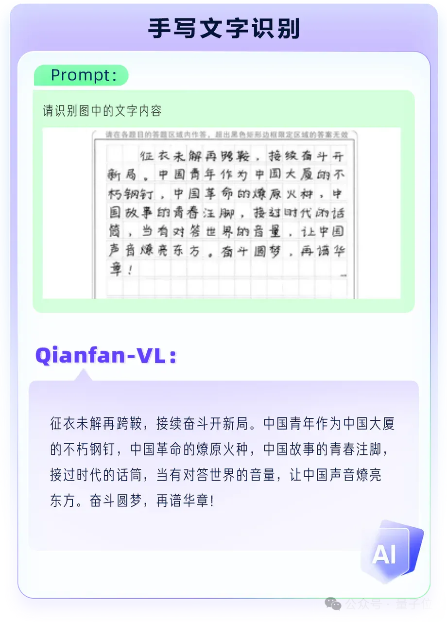 百度开源视觉理解模型Qianfan-VL！全尺寸领域增强+全自研芯片计算
