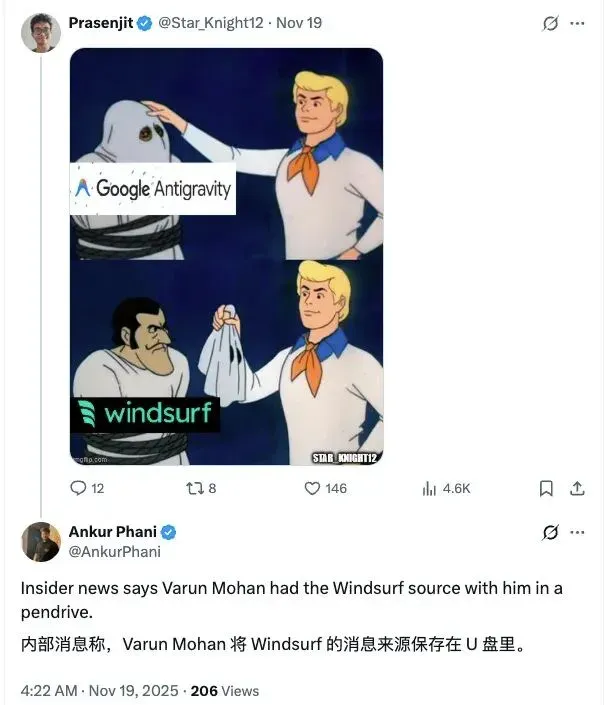 谷歌24亿美元买个壳？刚发布的“下一代AI IDE”被爆“复制”Windsurf，连Bug一起