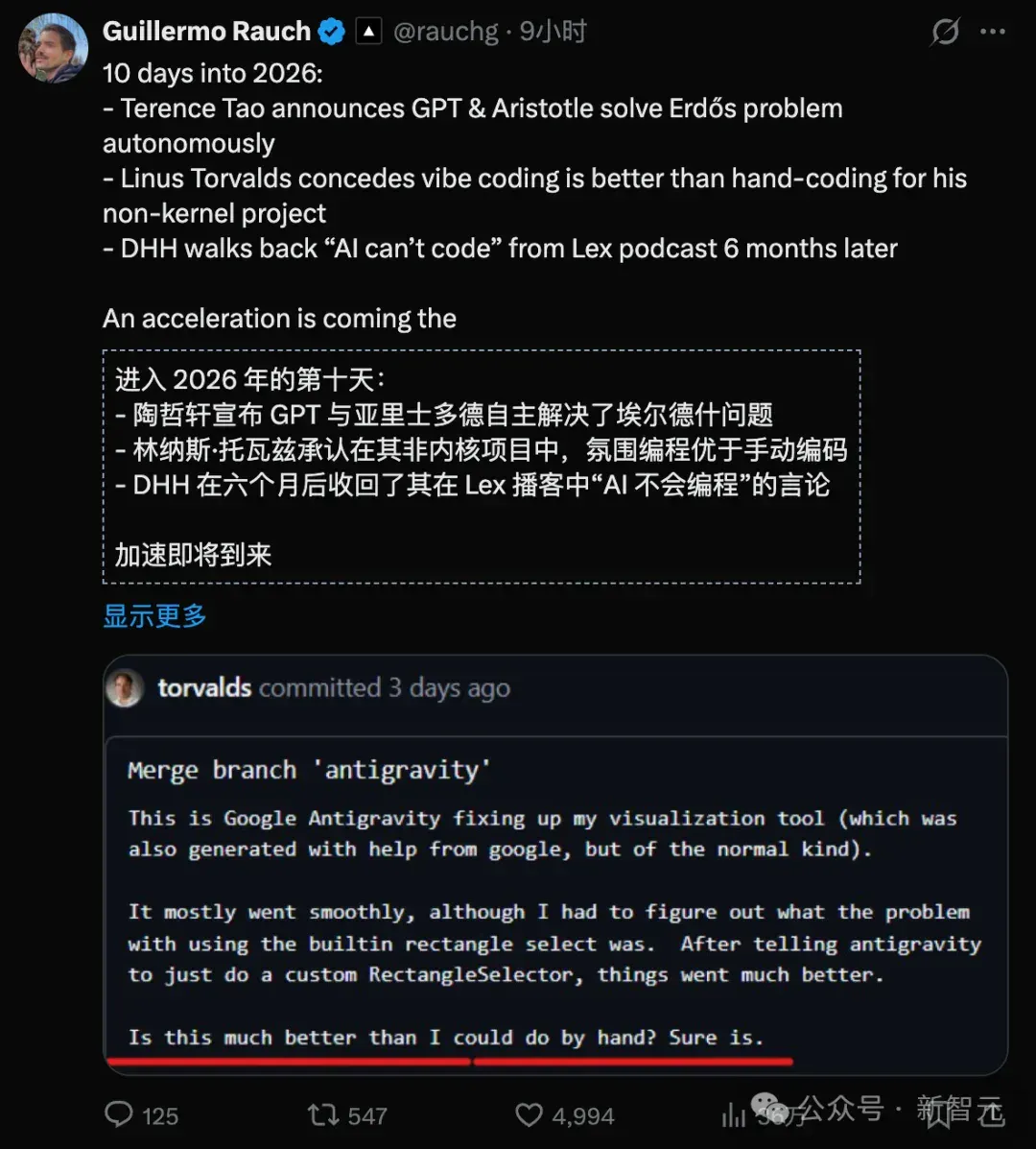 Linux祖师爷真香现场！曾嘲讽AI编程是垃圾，如今亲自下场氛围编程