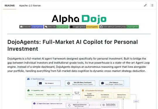 DojoAgents 一周多狂揽1000+Star！金融Agent开始进入真实工作流