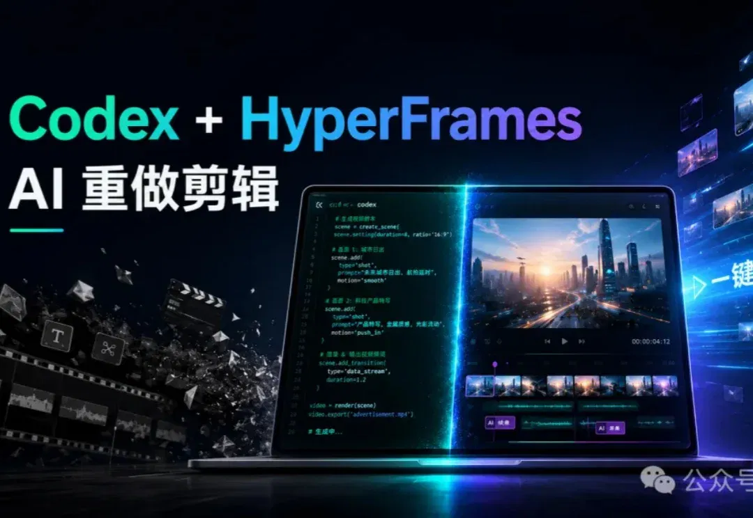 Codex+hyperframe做视频，让剪辑师们慌了?