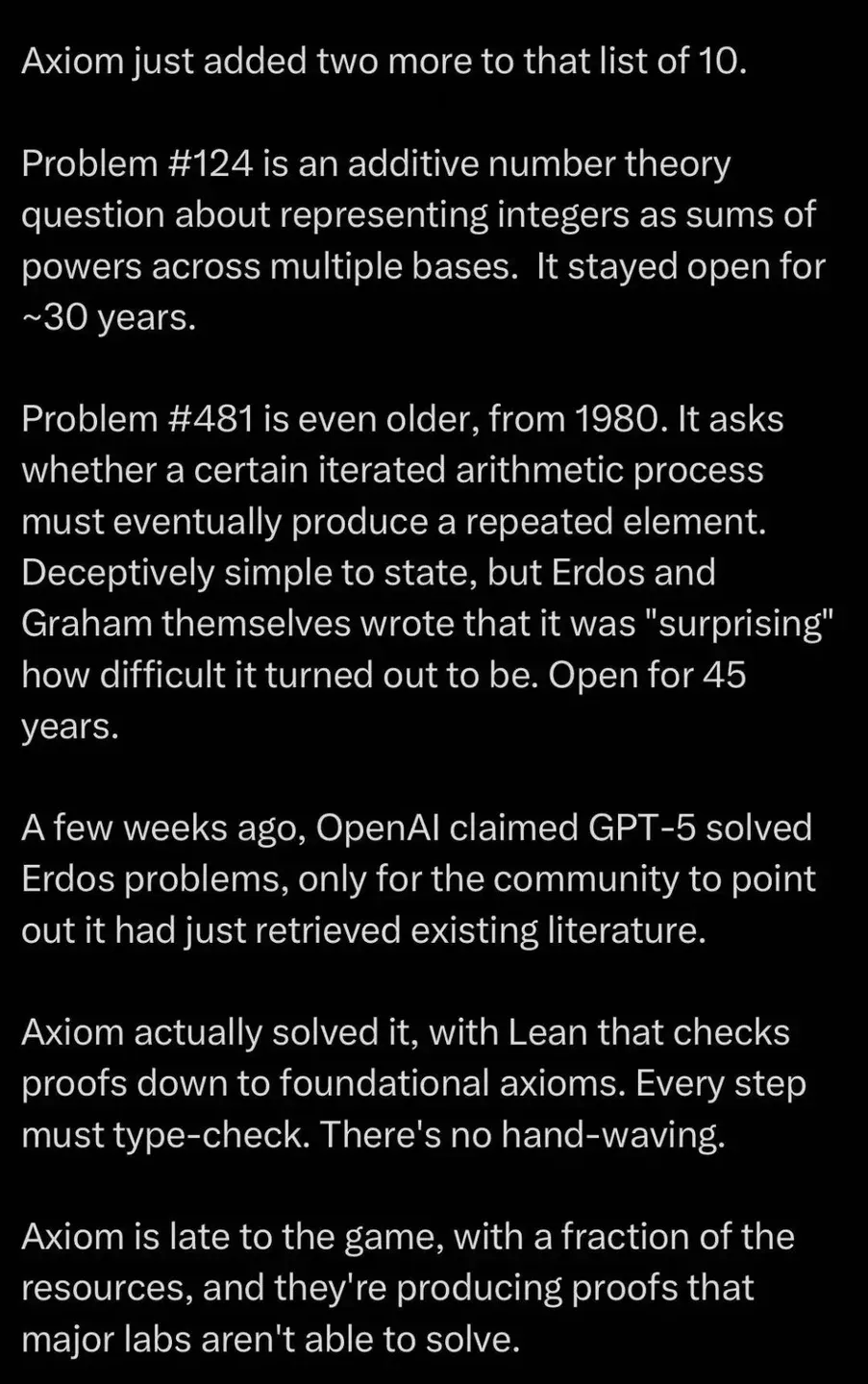 656行代码5小时搞定，Axiom AI自主完成两项Erdős猜想形式化证明