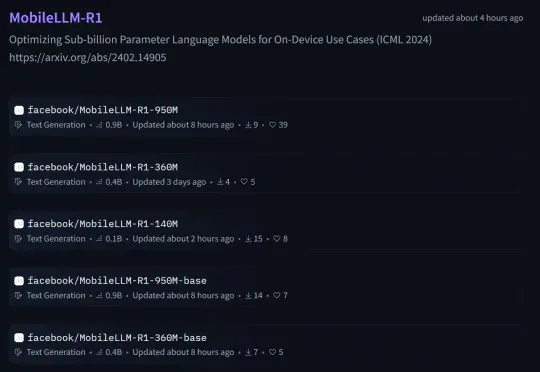Meta开源MobileLLM-R1模型，不到1B参数，用1/10的训练就超越了Qwen3