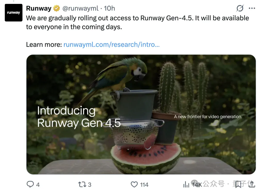 Runway Gen-4.5刷屏发布，把重量、尘土和光影都做对了，网友：颠覆