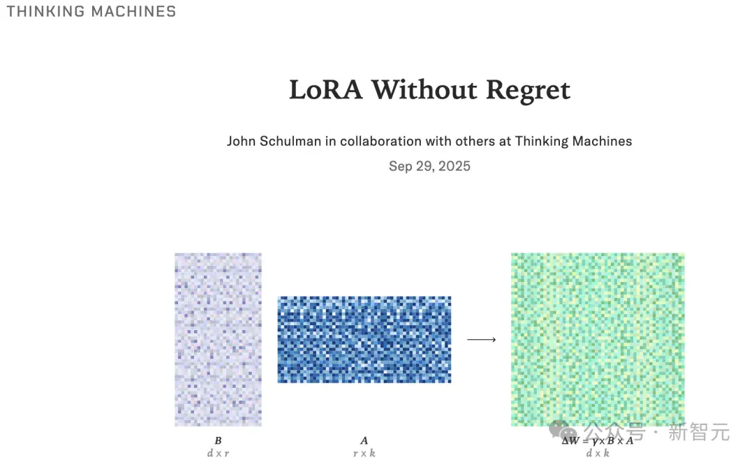 Thinking Machines曝LoRA终极指南:10倍学习率,媲美全参微调