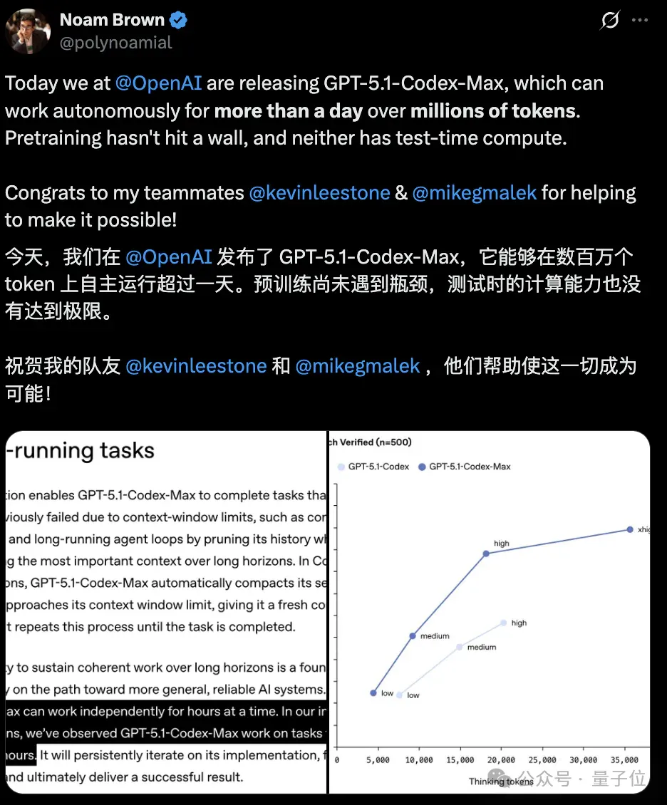 狙击Gemini 3！OpenAI发布GPT-5.1-Codex-Max