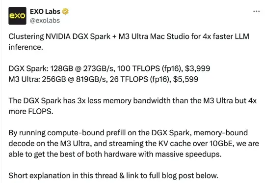 技能英伟达桌面超算，加入苹果Mac Studio快爆了：推理速度飙升至277%
