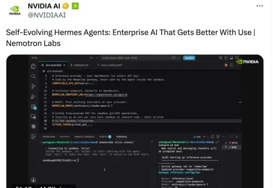 老黄也来养马了!英伟达版Hermes Agent发布