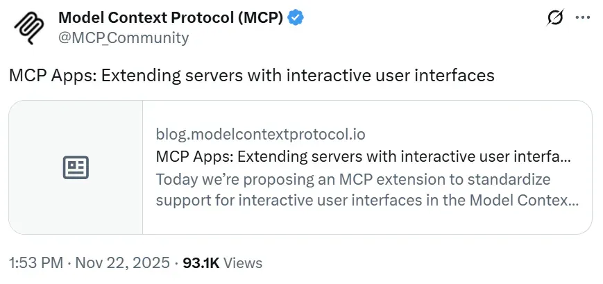 OpenAI与Anthropic联手力推：MCP Apps提案发布，告别纯文本交互
