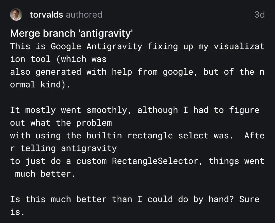 真香！刚骂完AI，Linux之父的首个Vibe Coding项目上线