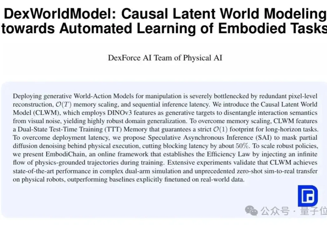 跨维智能DexWorldModel斩获榜首，世界模型真正的考场在机器人执行里