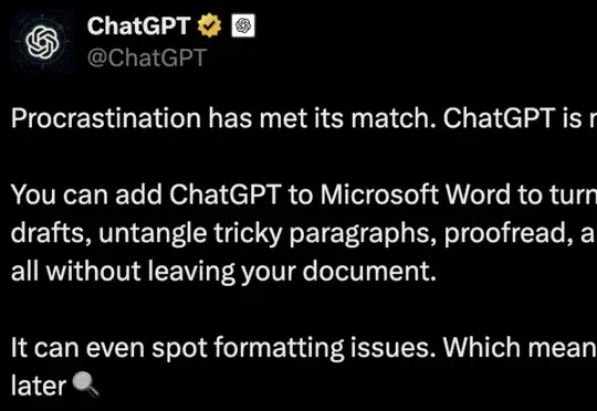 ChatGPT杀进Word:免费版也能用,终于可以告别复制粘贴了