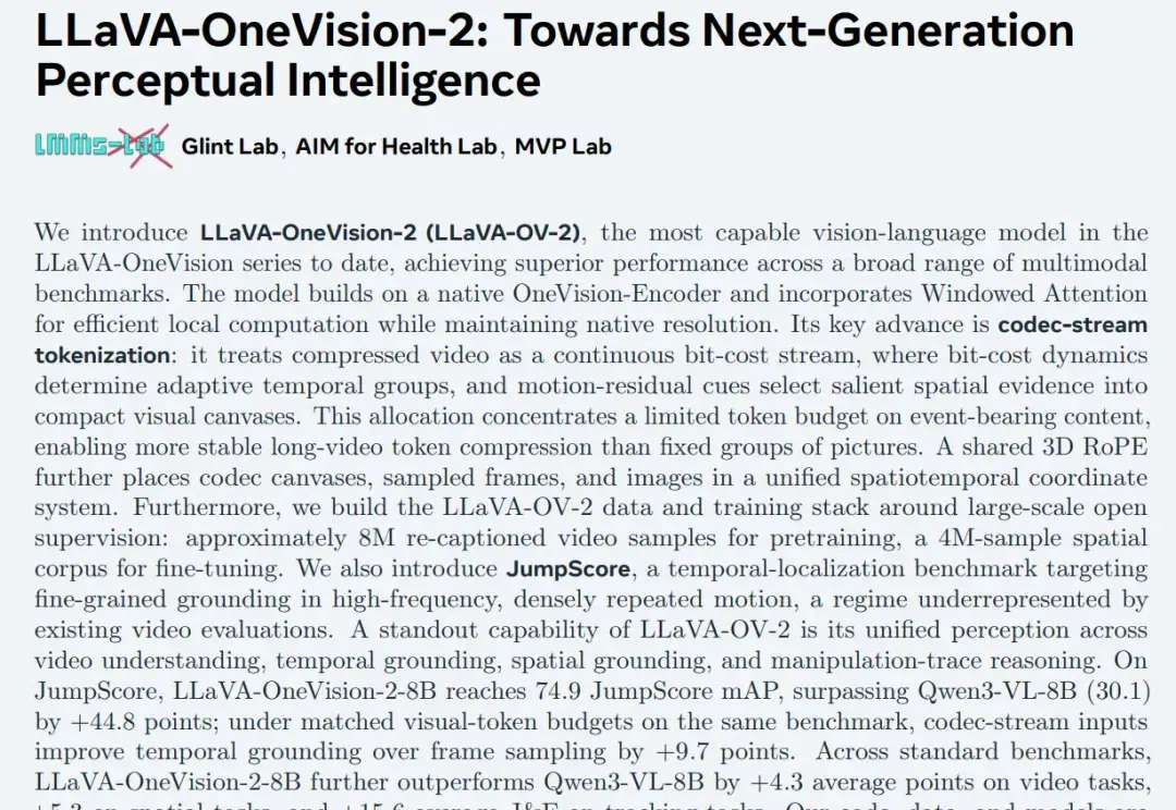 多模态模型终于不用「抽帧看世界」？LLaVA-OneVision-2.0全开源全帧率技术解读