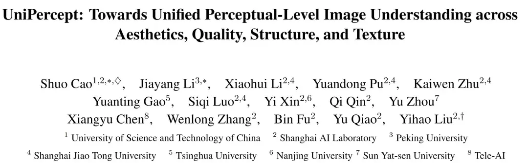 深入感知级别图像理解：UniPercept 统一图像美学、质量与结构纹理感知