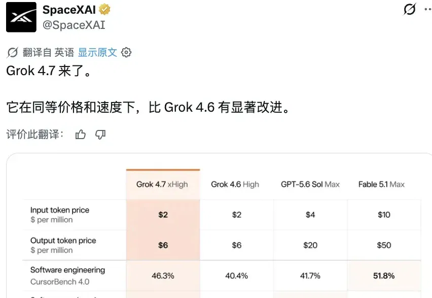 Grok 4.7来了！网友实测先把SpaceX玩坏了，大火箭走起