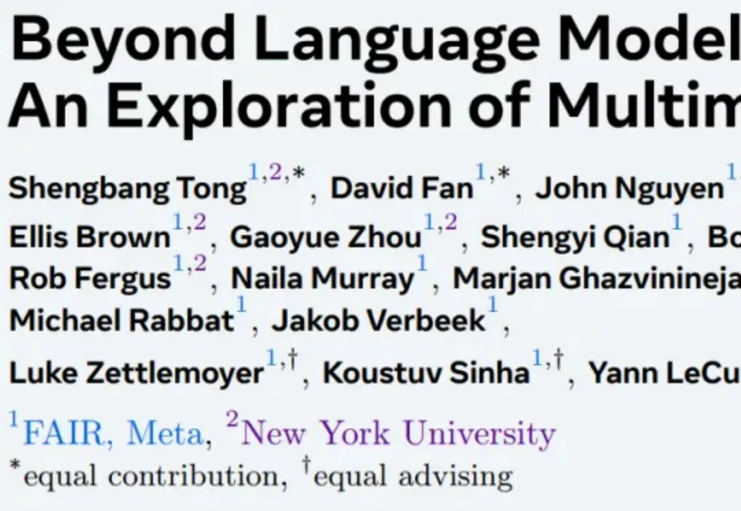 多模态预训练，才是大模型的下一条路？Yann LeCun、谢赛宁参与