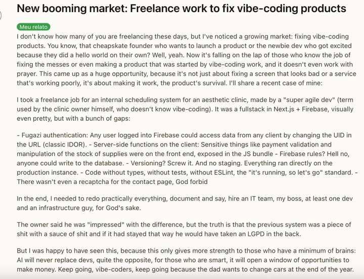2025科技圈最新职位：“Vibe Coding擦屁股工程师”，专治老板们的决策性Bug