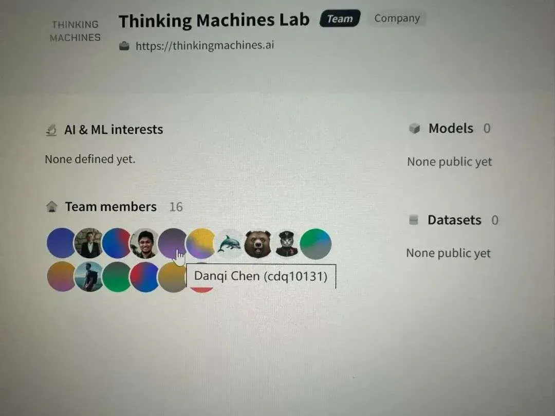 陈丹琦，入职Thinking Machines Lab了？