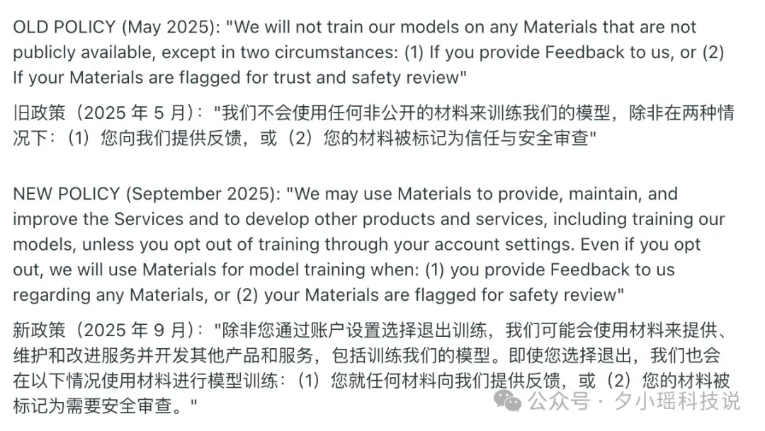Claude开始“吃用户”了，收你数据训模型，不同意30天就删你记录