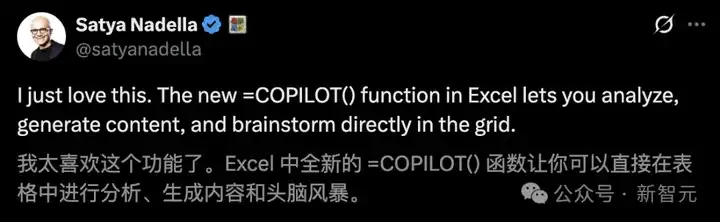 =COPILOT()函数横空出世！AI自动写公式效率起飞，网友：让Excel再次伟大